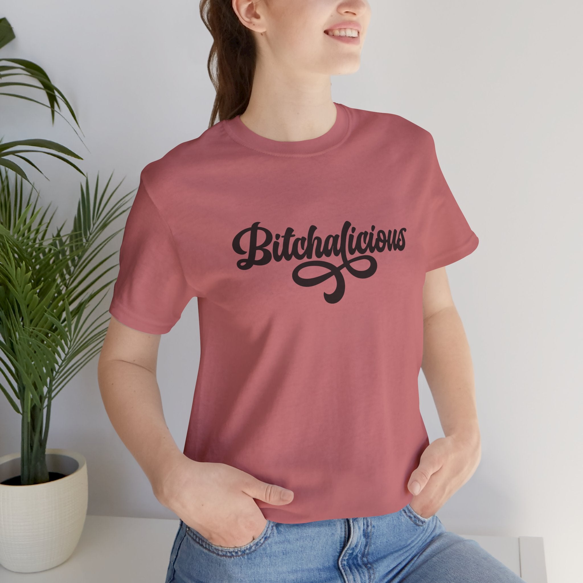 Bitchalicious Script Graphic Tee - Bold Feminine Slogan T-Shirt