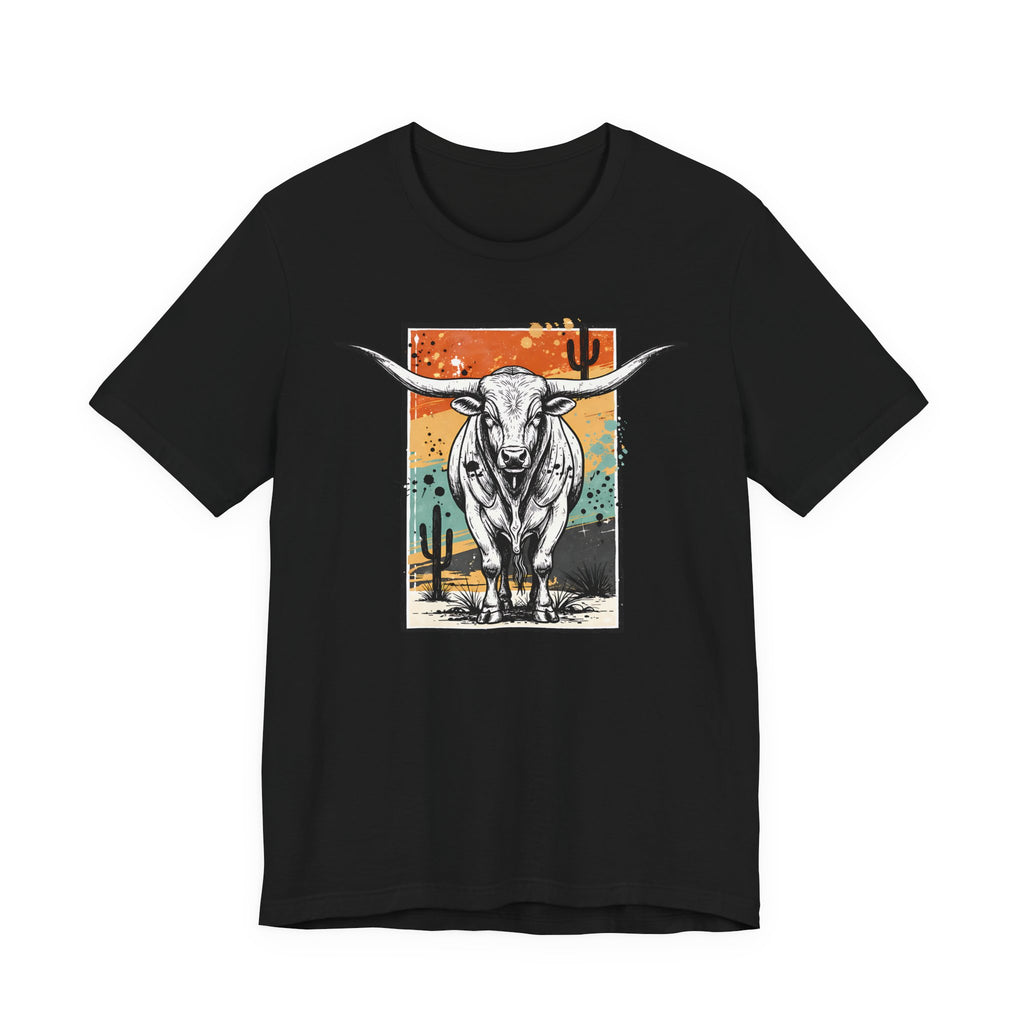 Longhorn Bull Graphic Tee — Desert Sunset Western T-Shirt