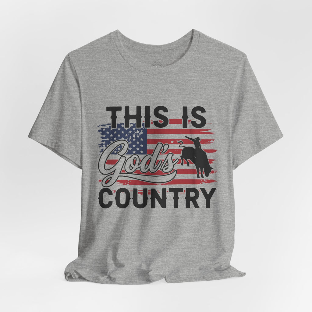 This Is God's Country T-Shirt  Patriotic American Flag Western Faith Tee