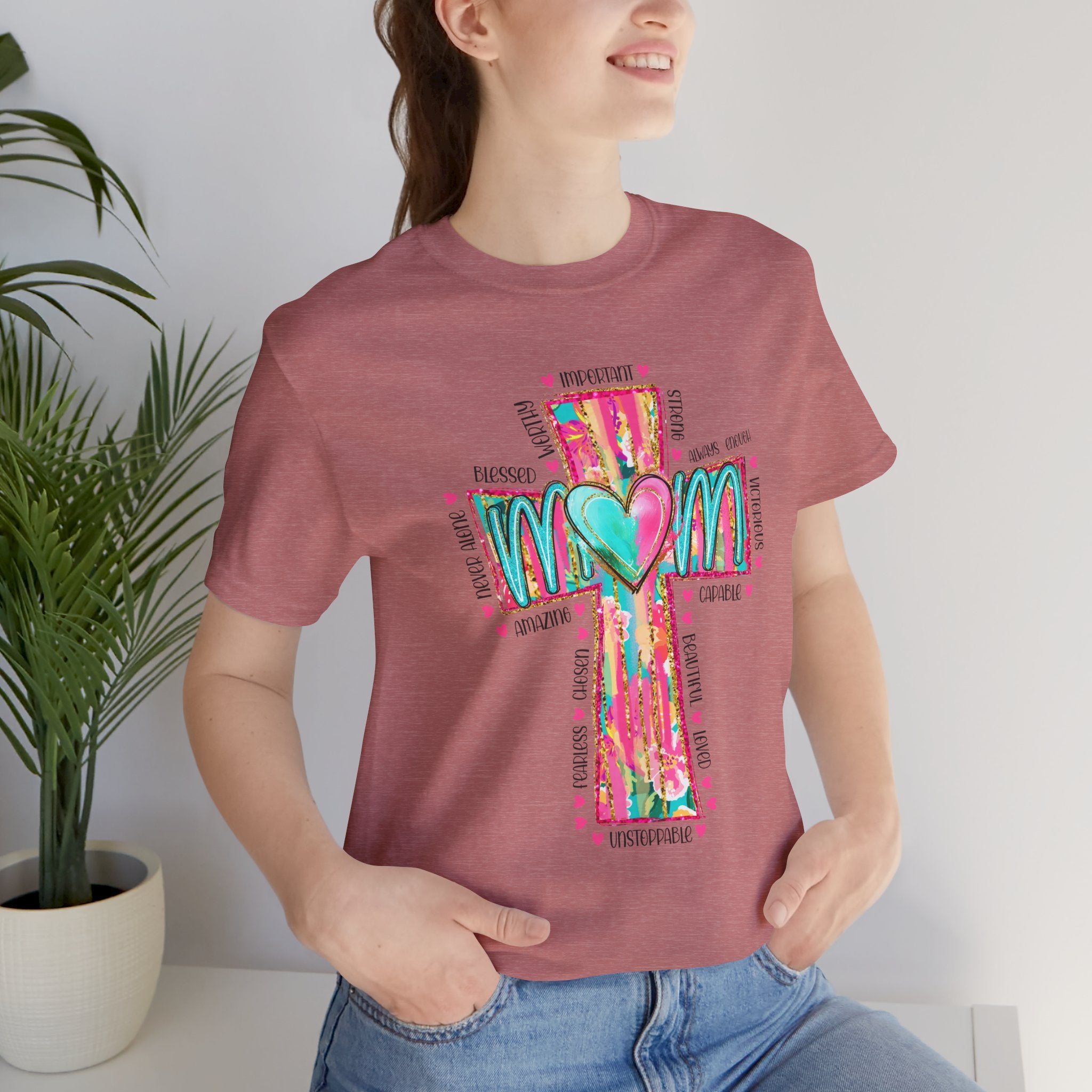 Christian Cross Mom Heart T-Shirt